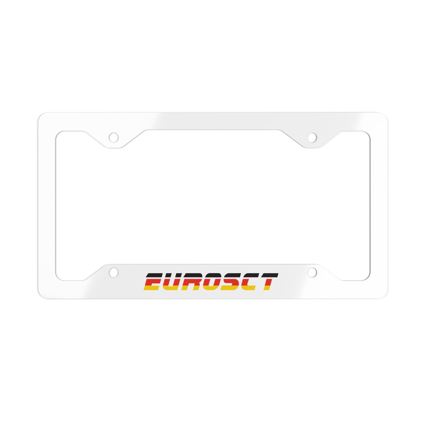 White/German Metal EurosCT License Plate Frame