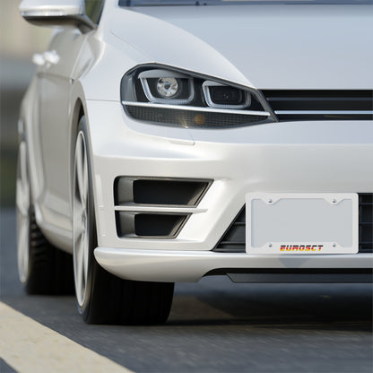 White/German Metal EurosCT License Plate Frame