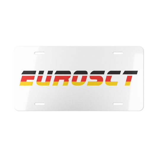 German On White EurosCT Vanity Plate